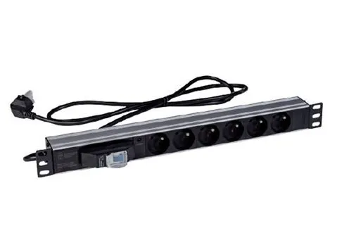 19'' 1U 6 ŞEBEKE PRİZLİ W OTOMATLI PRİZ BLĞ. + 1,5 m KABLOLU 1